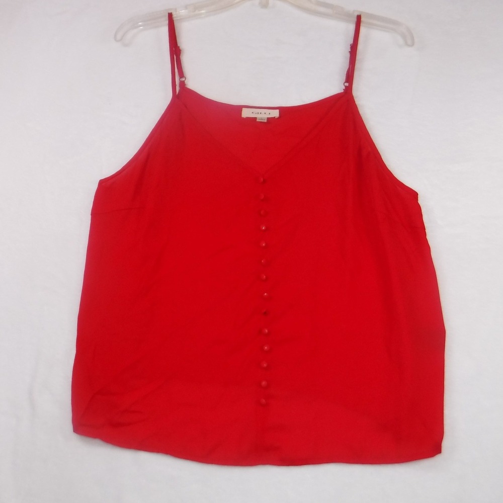Gilli Womens Red V-Neck Spaghetti Strap Camisole Tank Top Large‎